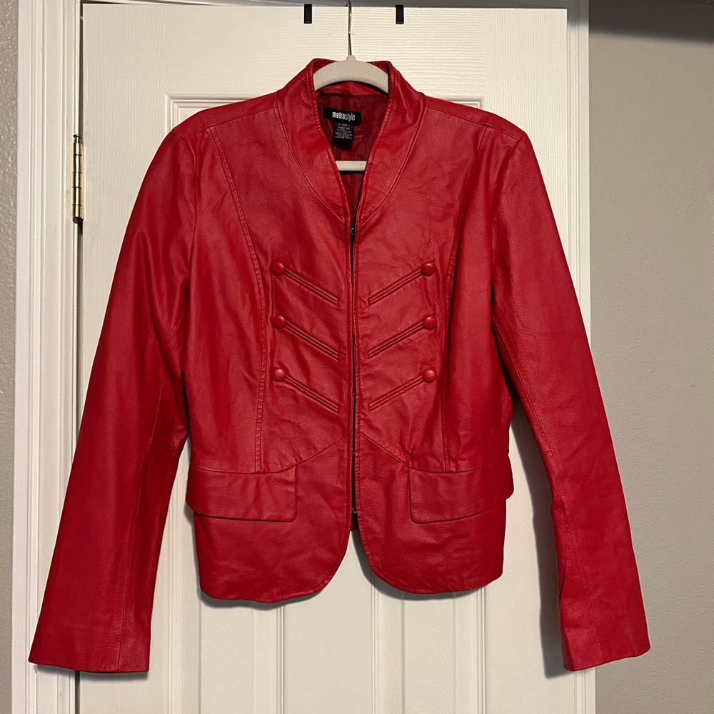 Red leather jacket (perfect for valentines)❤️